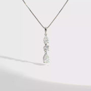 1.00 CTW Three-Stone Lab-Grown Diamond Drop Pendant view 1