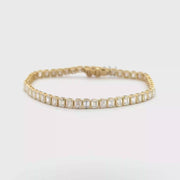 7.23 CTW Emerald Lab-Grown Diamond Bezel Tennis Bracelet view 1