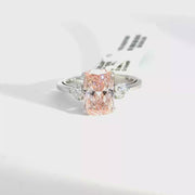 3.96 CTW Fancy Pink Elongated Cushion-Cut Lab Grown Diamond Engagement Ring view 1
