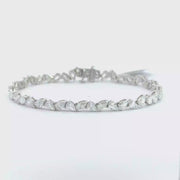 6.84 CTW Pear Lab-Grown Diamond Tennis Bracelet view 1