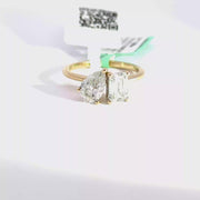 1.96 CTW Pear & Emerald Toi et Moi Lab Grown Diamond Engagement Ring view 1