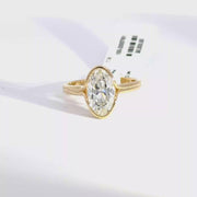 2.02 CTW Oval-Cut (Moval) Lab Grown Diamond Engagement Ring view 1