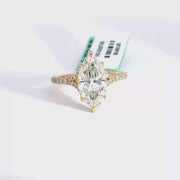 3.49 CTW Marquise-Cut Lab Grown Diamond Engagement Ring view 1