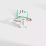 3.13 CTW Emerald-Cut Lab Grown Diamond Engagement Ring view 1