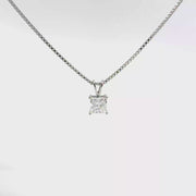 1.00 CTW Princess Lab-Grown Diamond Pendant view 1