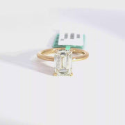 3.14 CTW Emerald-Cut Lab Grown Diamond Engagement Ring view 1