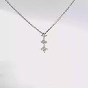 0.35 CTW Princess Three-Stone Lab-Grown Diamond Drop Necklace view 1