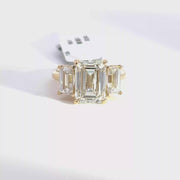 7.03 CTW Emerald-Cut Lab Grown Diamond Engagement Ring view 1