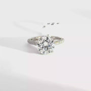 3.69 CTW Round-Cut Lab Grown Diamond Engagement Ring view 1