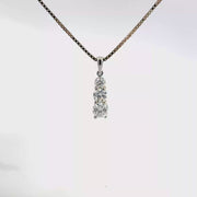 0.98 CTW Lab-Grown Diamond Three-Stone Graduated Pendant view 1