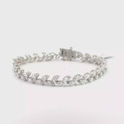 6.56 CTW Marquise Lab-Grown Diamond Leaf Tennis Bracelet view 1