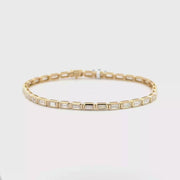 3.96 CTW Emerald Lab-Grown Diamond Bezel Tennis Bracelet view 1