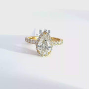 3.08 CTW Pear-Cut Lab Grown Diamond Engagement Ring view 1