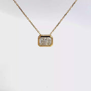 2.00 CTW Radiant Lab-Grown Diamond East-West Bezel Necklace view 1