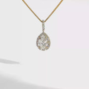 2.51 CTW Pear Lab-Grown Diamond Halo Pendant view 1