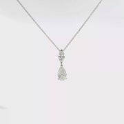 1.00 CTW Lab-Grown Diamond Two-Stone Drop Necklace view 1